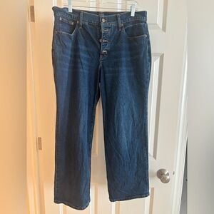 J. Crew Factory Dark Blue Wide-Leg Jeans. Excellent Condition. 31P